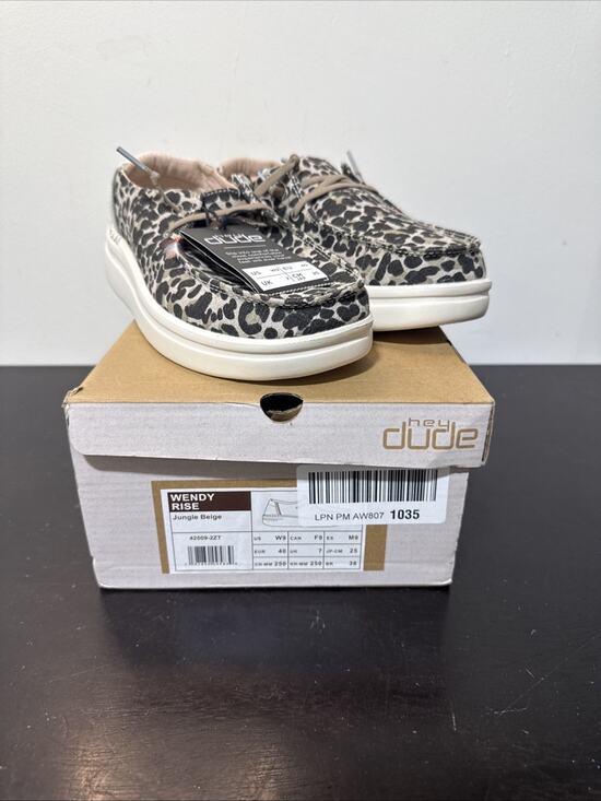 Hey Dude Shoes - Hey Dude Wendy Jungle Beige Women's Slip-On Shoes Animal Print US 9 Wendy Rise